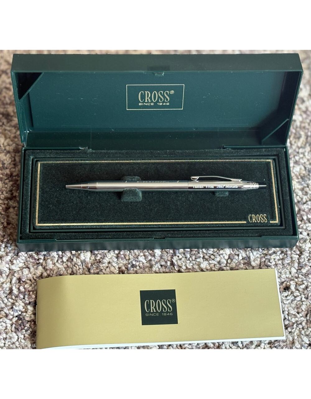 Cross Classic Century Chrome Rollerball Pen Engraved Gift Set Silver Fine Point